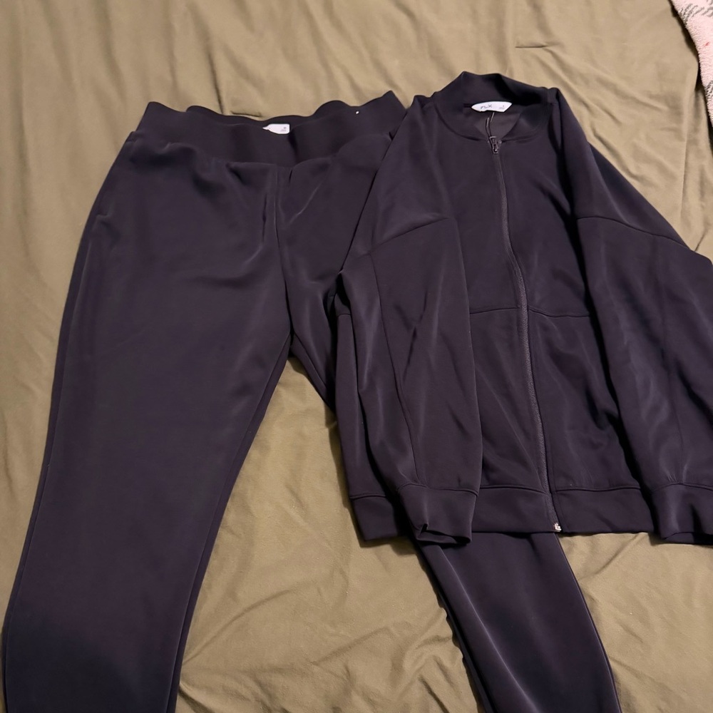 Women's Black Track Pants & Jacket Set